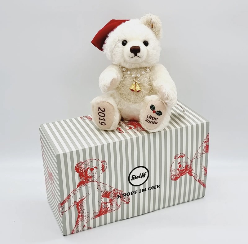 Steiff Teddybär Little Santa 2019 Pearl 678783 limitiert 1500 weiß 24 cm Mohair