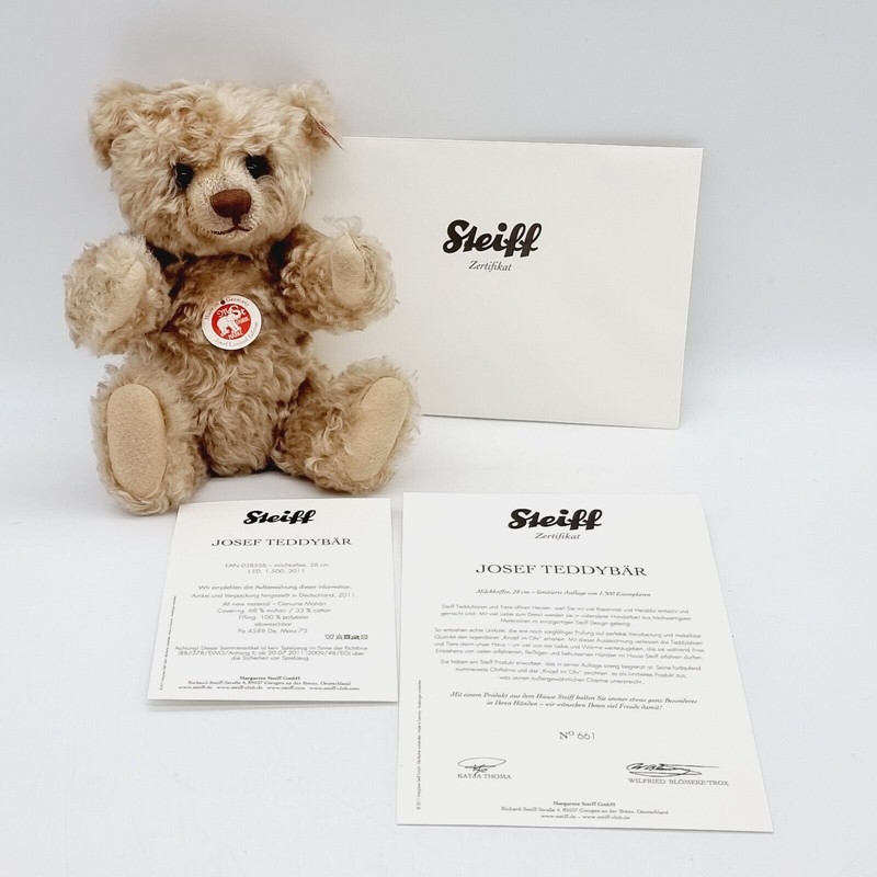 Steiff Teddybär Josef 038556 limitiert 1500 aus 2011 28cm Mohair