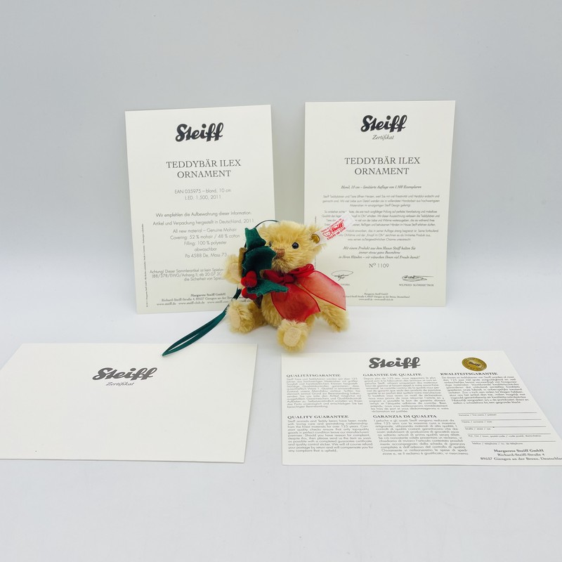 Steiff Teddybär Ilex Ornament 035975 limitiert 1500 aus 2011 10cm