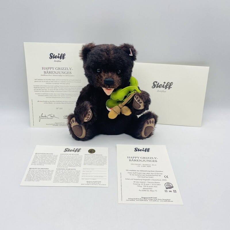 Steiff Happy Grizzly Bärenjunges 036545 limitiert 2009 aus 2009 26cm