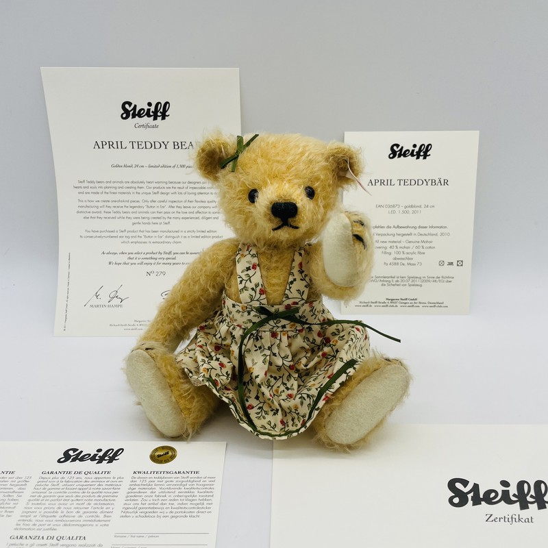 Steiff Teddybär April 036873 limitiert 1500 aus 2011 24cm Mohair