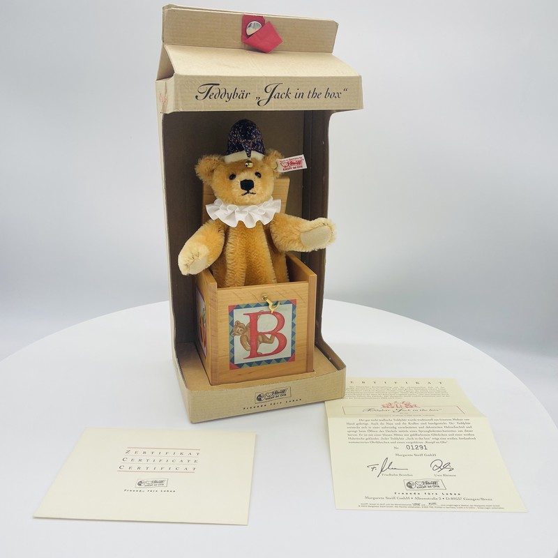 Steiff Teddybär Jack in the Box limitiert 3000 aus 2003 23cm Mohair